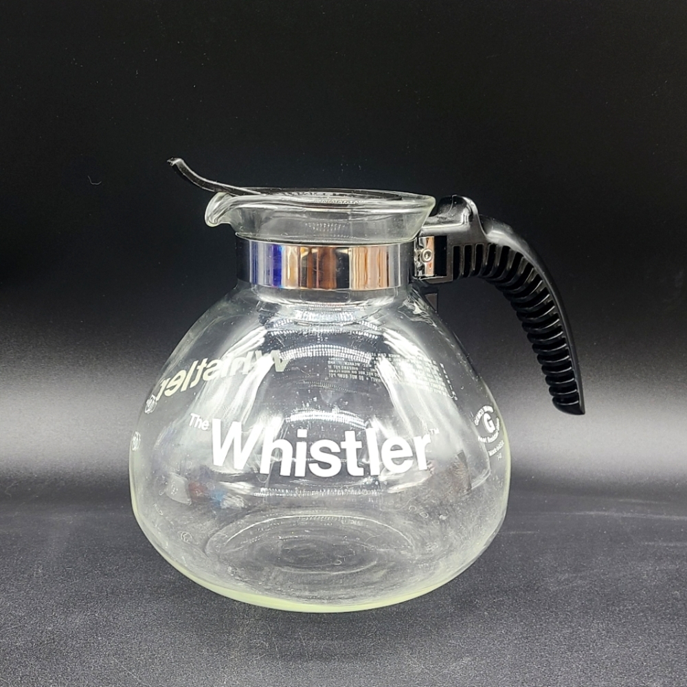Vintage Gemco "The Whistler" Coffee/Tea Pot Diner-style Whistling Glass Kettle